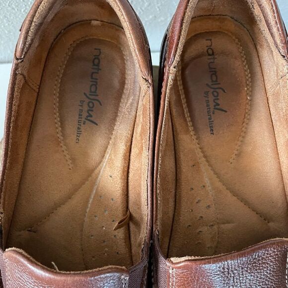 Natural Sile Brown Leather Slip On Loafers Size 8.5 EUC - Picture 3 of 7